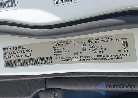 2022 Jeep Grand Cherokee L Limited 4X2 from USA, damaged, VIN 1C4RJJBG7N8630529